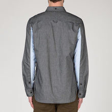 Load image into Gallery viewer, {ie Panel Sleeve Oxford Shirt Black / LT Blue
