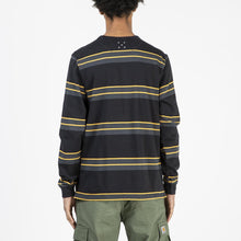 Load image into Gallery viewer, Pop Trading Company Striped Long Sleeve Top Charcoal / Burnt Yellow
