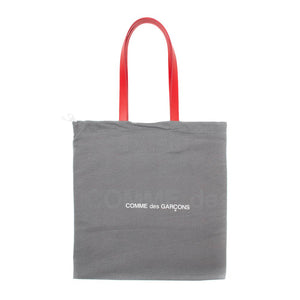 COMME des GARÇONS Huge Logo Leather Tote / Red